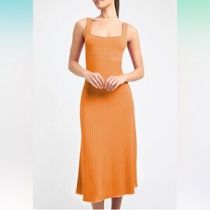 Orange midi dress